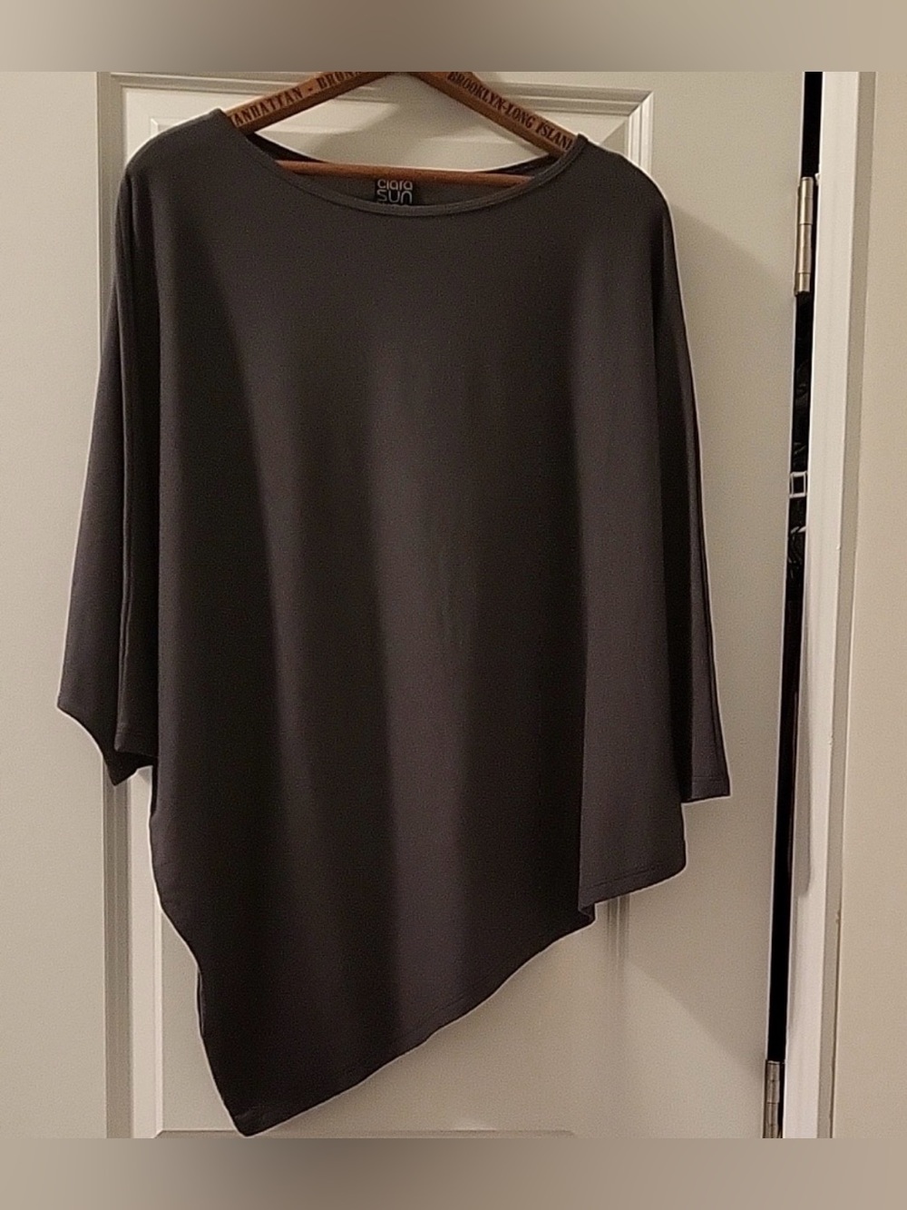 Clara Sun Woo Charcoal Asymmetrical Tunic XL